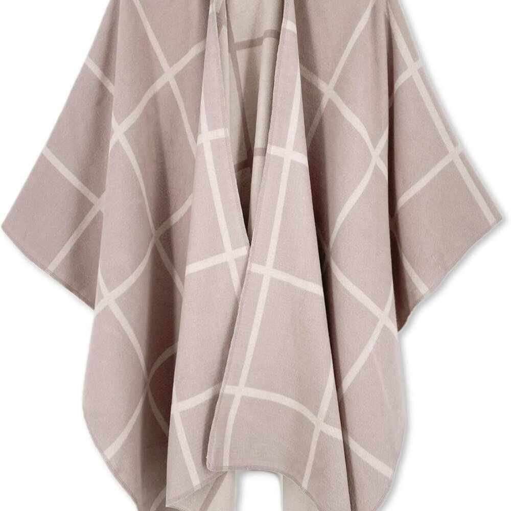 Women's Shawl Wrap Poncho Ruana Cape Open Front Cardigan Shawls for Fall Winter - Picture 4 of 6